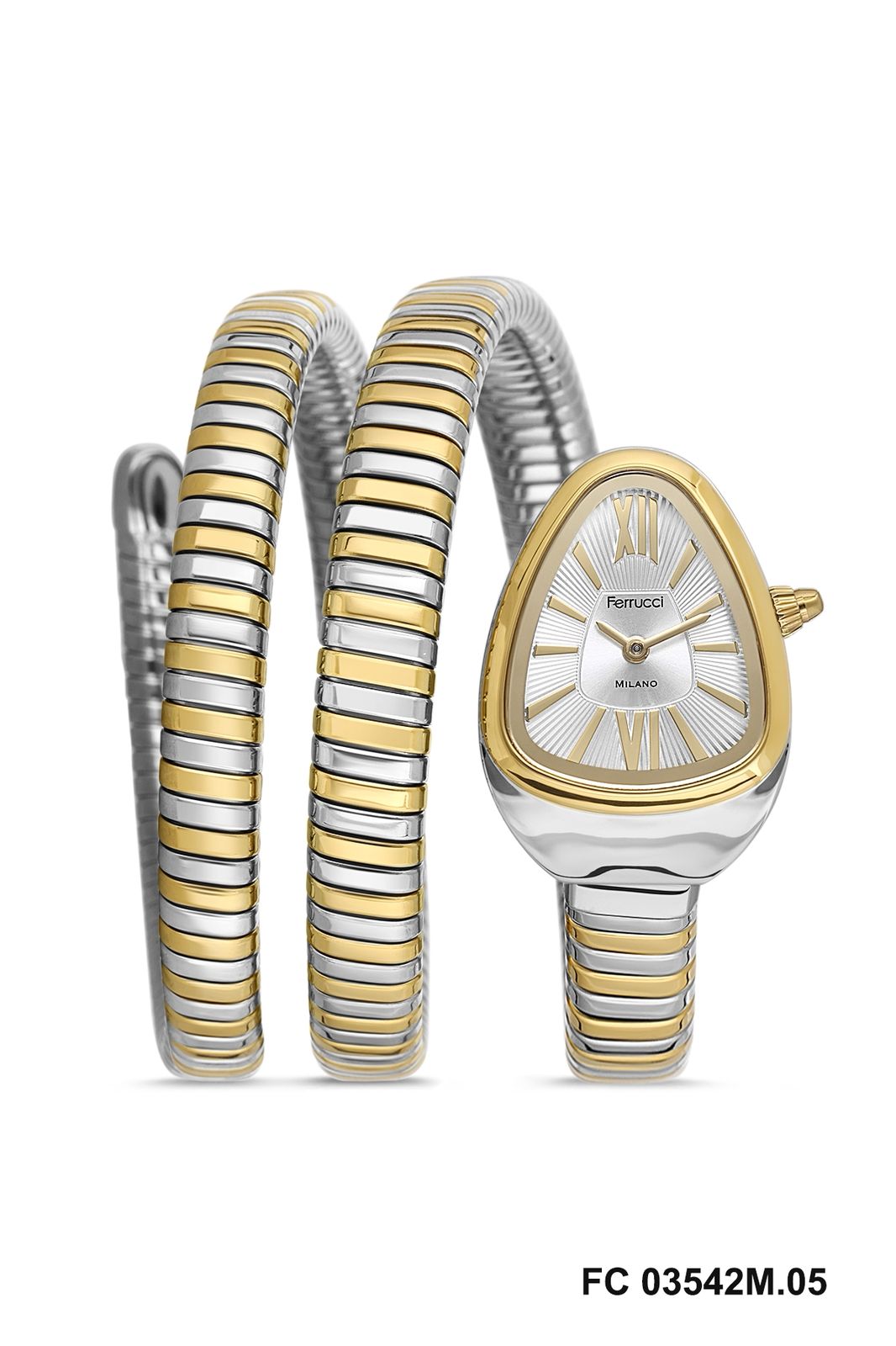 Ferrucci Snake Milano – Silver & Gold Two-Tone Wrap Watch (FC03542M.05) | Watches | WOMEN | women snake