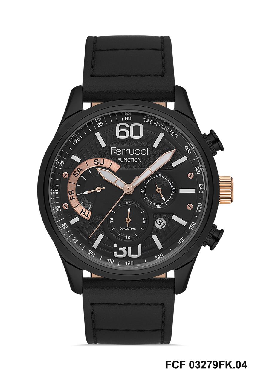 Ferrucci Leather Watch FCF 03279FK.04 For Men