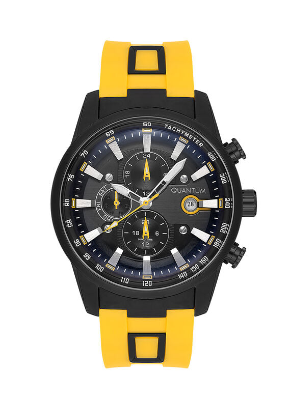 QUANTUM ADG678.634 Yellow Rubber Chronograph